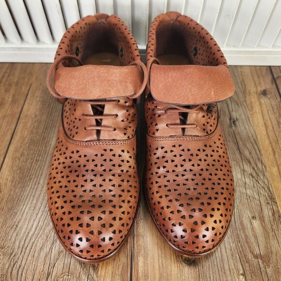 Patricia Nash Sabrina Womens Size 7 Brown Perforated Genuine Leather Ankle Boots - Picture 8 of 9